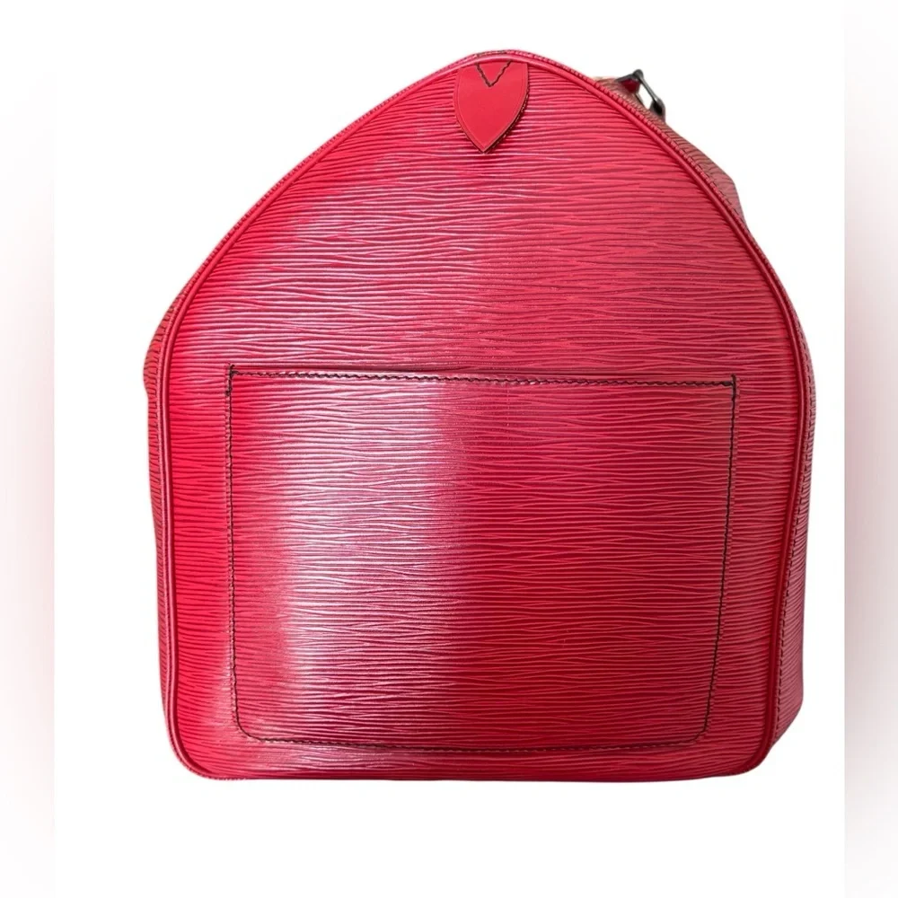 Louis Vuitton vintage red epi leather keepall 55
